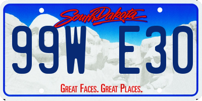 SD license plate 99WE30