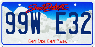 SD license plate 99WE32