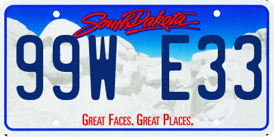 SD license plate 99WE33