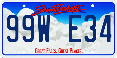 SD license plate 99WE34