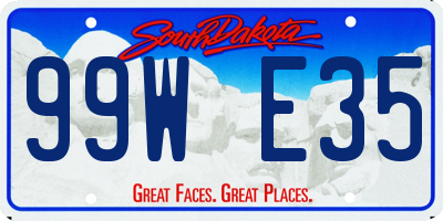 SD license plate 99WE35