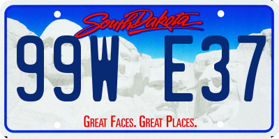 SD license plate 99WE37
