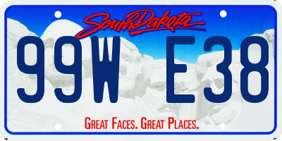 SD license plate 99WE38