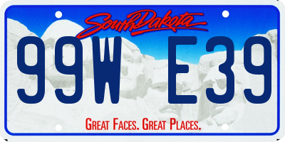 SD license plate 99WE39