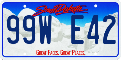 SD license plate 99WE42