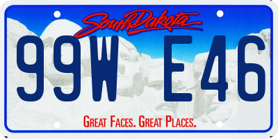 SD license plate 99WE46