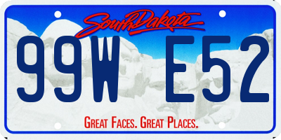 SD license plate 99WE52