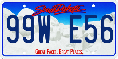 SD license plate 99WE56