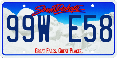 SD license plate 99WE58