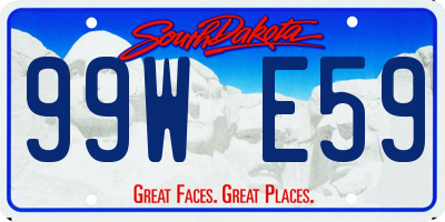 SD license plate 99WE59