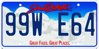 SD license plate 99WE64