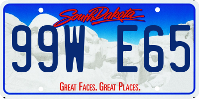 SD license plate 99WE65