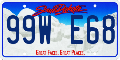 SD license plate 99WE68