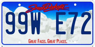 SD license plate 99WE72