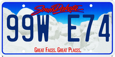 SD license plate 99WE74