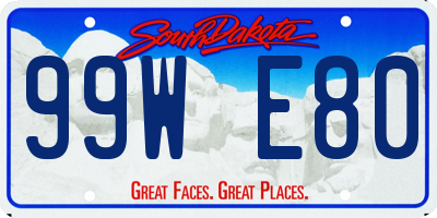 SD license plate 99WE80