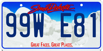 SD license plate 99WE81