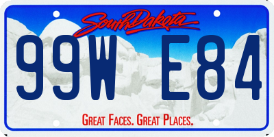 SD license plate 99WE84