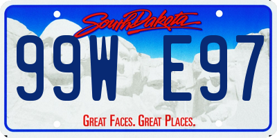 SD license plate 99WE97