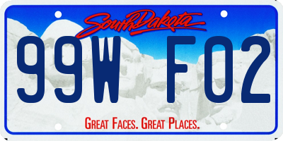 SD license plate 99WF02
