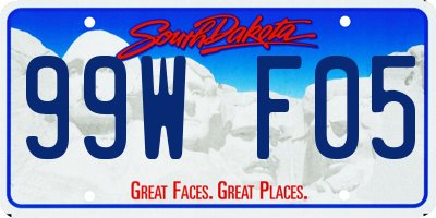 SD license plate 99WF05