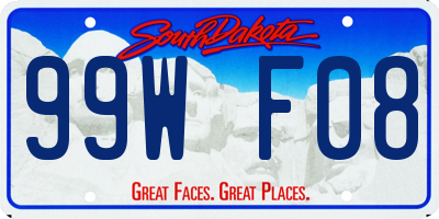 SD license plate 99WF08