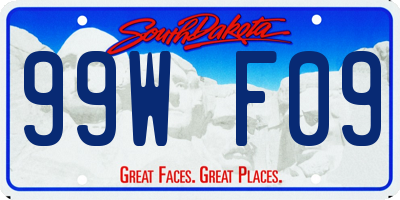 SD license plate 99WF09
