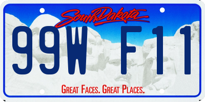 SD license plate 99WF11