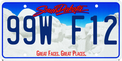 SD license plate 99WF12