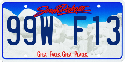 SD license plate 99WF13