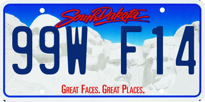 SD license plate 99WF14