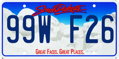 SD license plate 99WF26