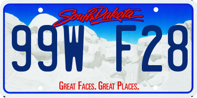 SD license plate 99WF28