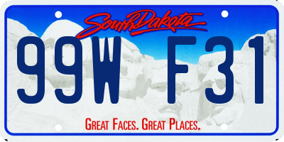 SD license plate 99WF31