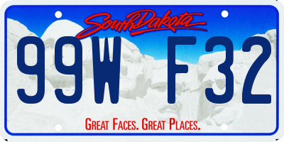 SD license plate 99WF32