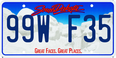 SD license plate 99WF35