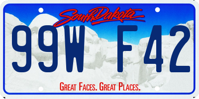 SD license plate 99WF42