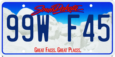 SD license plate 99WF45