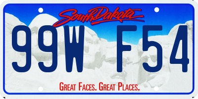SD license plate 99WF54