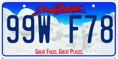 SD license plate 99WF78