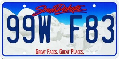 SD license plate 99WF83