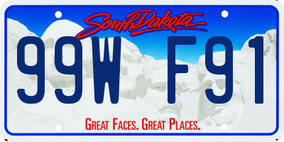 SD license plate 99WF91