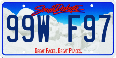 SD license plate 99WF97