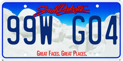 SD license plate 99WG04