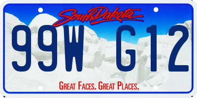SD license plate 99WG12