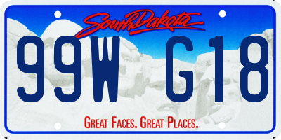 SD license plate 99WG18