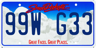 SD license plate 99WG33