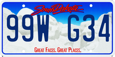 SD license plate 99WG34