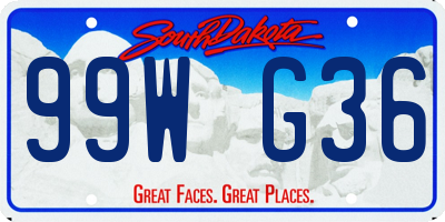 SD license plate 99WG36
