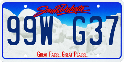 SD license plate 99WG37